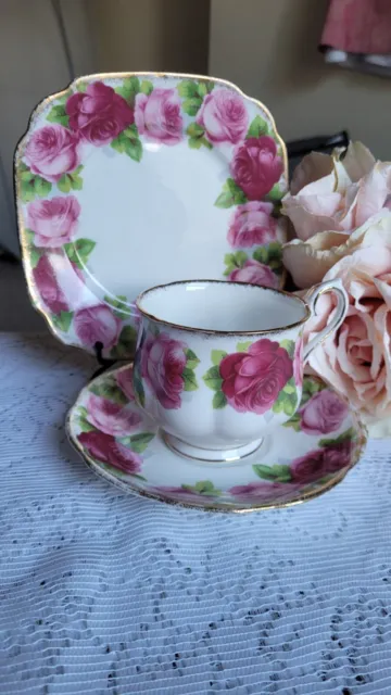 Royal Albert Old English Rose Tea Trio Cup/Saucer/Plate