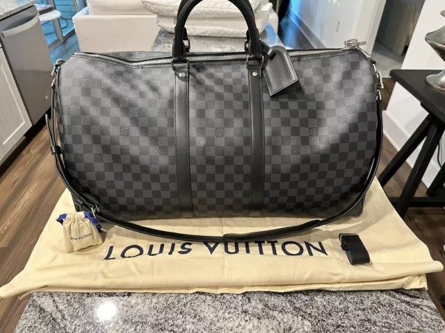 Louis Vuitton Keepall Bandouliere Duffle 55 Black Canvas Brand New, Retail  $2899