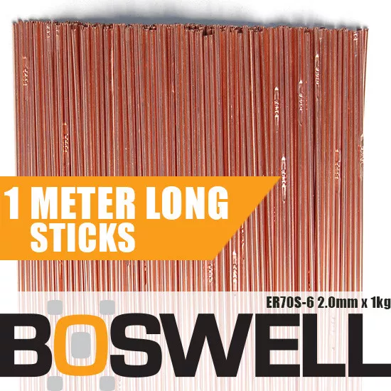 Boswell - 2.0mm x 1KG Mild Steel ER70S-6 TIG FILLER RODS Welding Welder Wire Rod