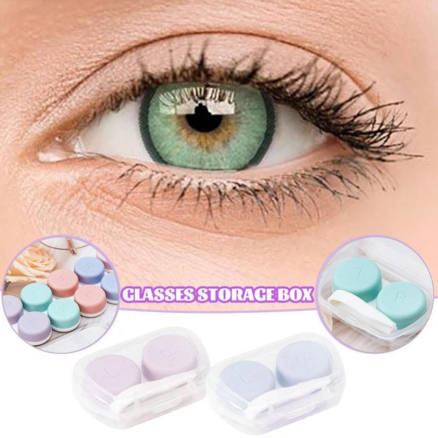 Mini caja de lentes de contacto tamaño de bolsillo soporte contenedor kits de viaje J0T7