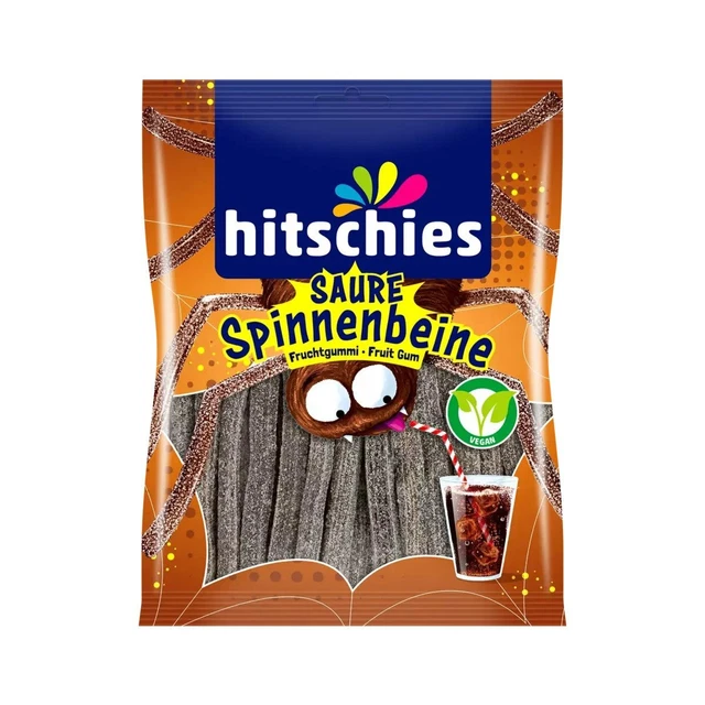 Hitschies zampe di ragno acido cola gusto gomma da frutta vegana 125 g