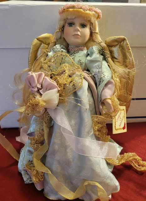 Collectors Choice Angel Bisque/ Porcelain Doll with Gold Wings Beautiful