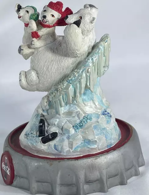 Franklin Mint Coca Cola Polar Bear " Iceberg Break " Domed Figurine In Styrofoam 2