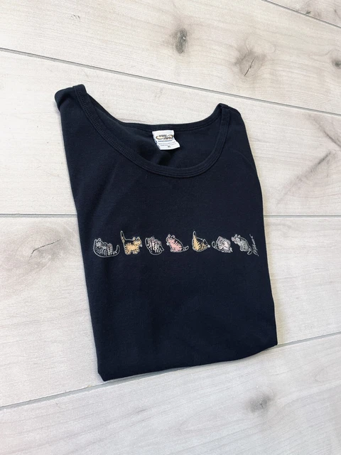 Vintage B Kliban Cat T-Shirt Women's XL Crazy Shirts Hawaii Graphic Signed