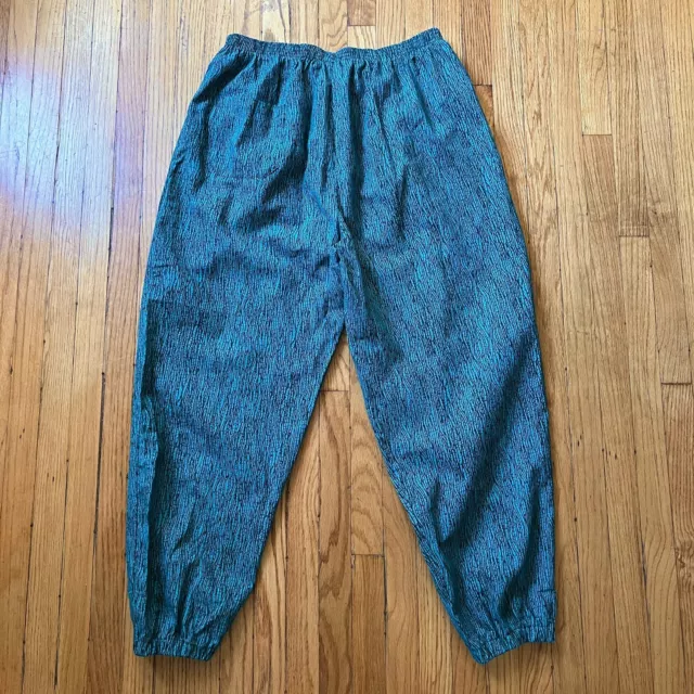 Authentic Vintage 80s Parachute Pants Colorful Turquoise Athletic Works Small