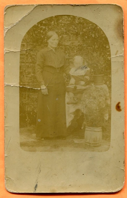 Crystal Falls, MI, Portrait of Mother & Child, Real Photo Postcard circa 1910s