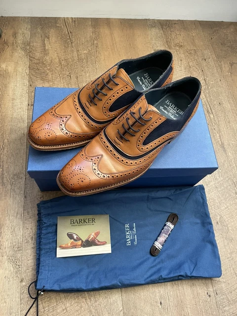 BARKER MCCLEAN CEDAR Calf Navy Suede Men s Brogue Shoes UK Size