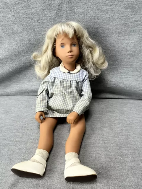 Vintage Trenton Sasha Doll No. 107  Blonde Gingham TLC Dress White Shoes LOOSE