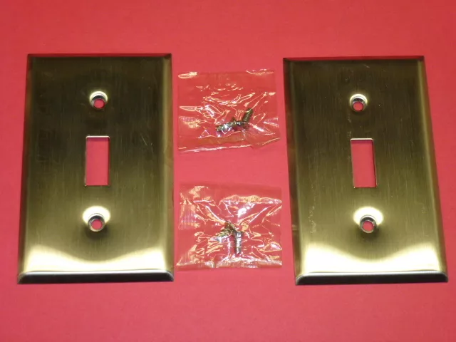 (2) Nos! Bell Deluxe Single Gang Stainless Steel Wall Switch Plates