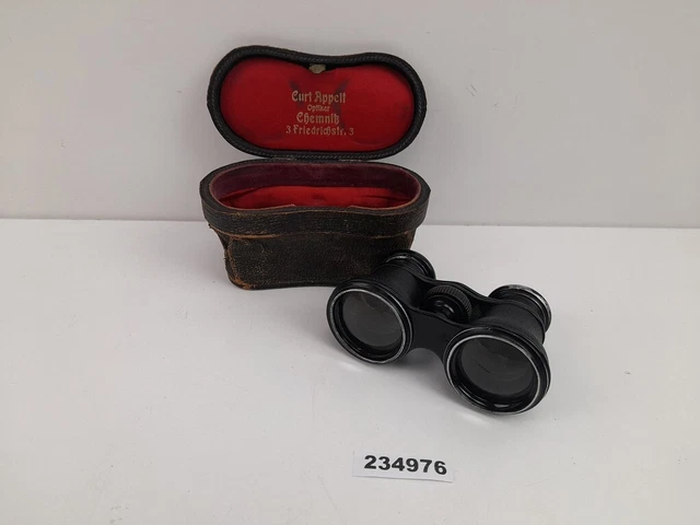 Fernglas Appelt Chemnitz Emil Busch Rathenow Leder Etui alt antik #234976