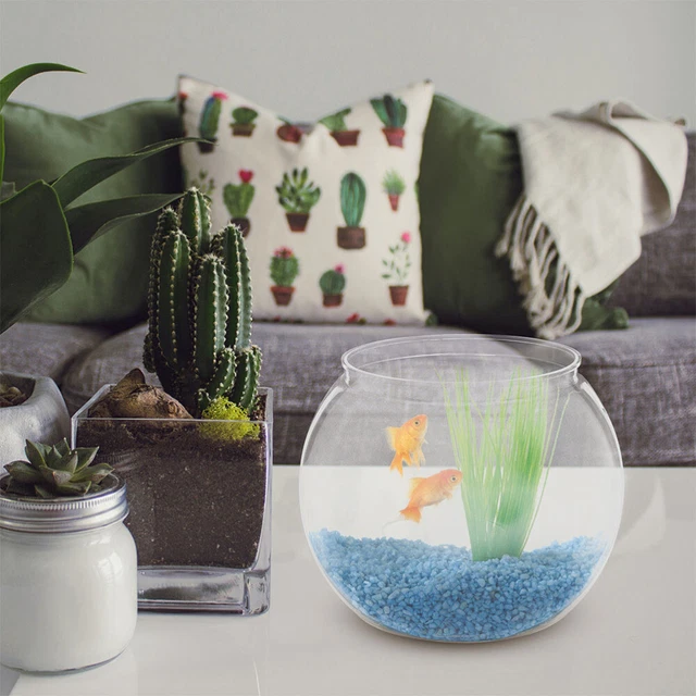 Fish Tank Table Fish Living Tank Round Fish Bowl for Fish Plant Decor Tank 2