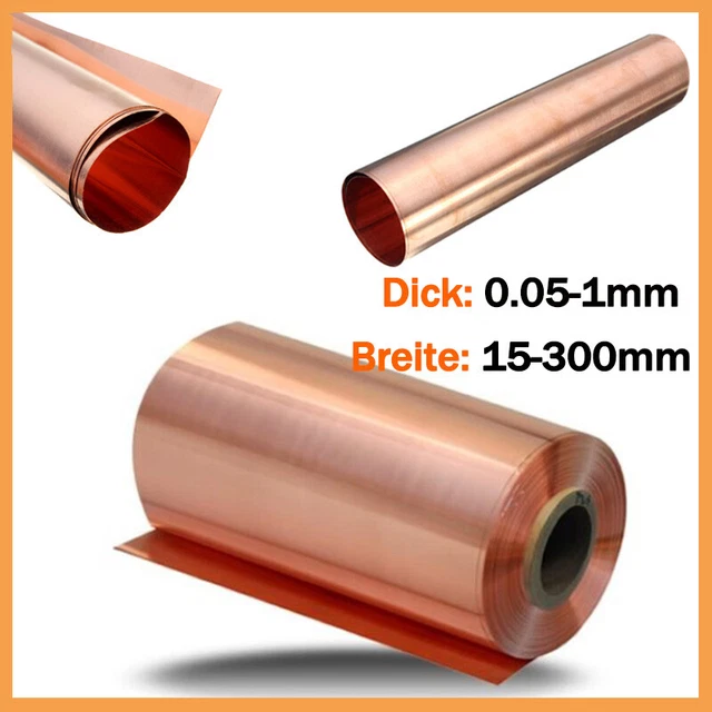 Nuove lastre lamiera di rame 99,9% lamiera di rame pura larghezza 0,05 mm-1 mm pellicola di rame