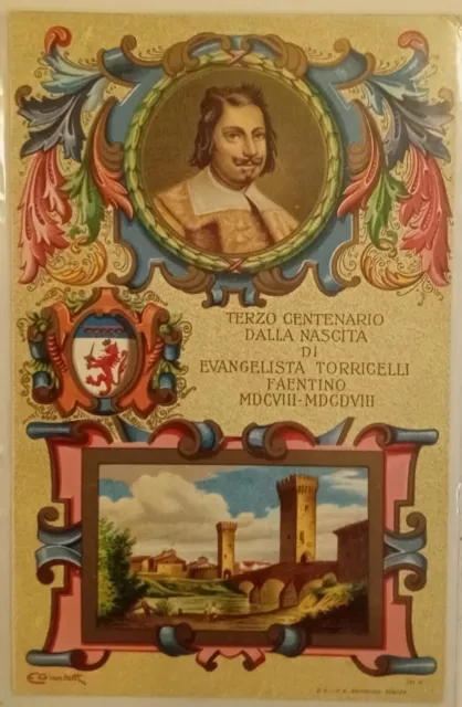 Faenza Onoranze A Evangelista Torricelli Terzo Centenario Illustratore 1908 Vedi