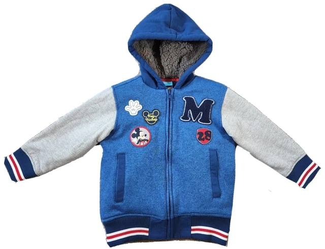 NWT Mickey Mouse Disney Size 3T blue embroidered jacket Quilted Lining