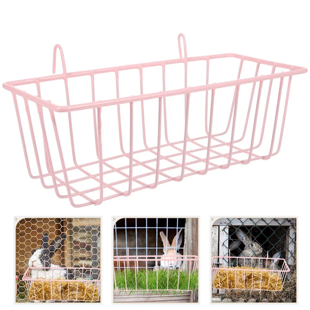 RABBIT HAY FEEDER Pet Cage Metal Rabbit Hay Rack Hanging Guinea Pig Hay