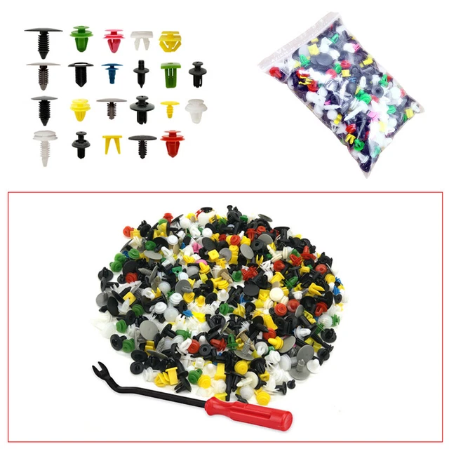 500PCS Auto Car Fastener Door Bumper Fender Liner Clips W/Removal Tool Durable