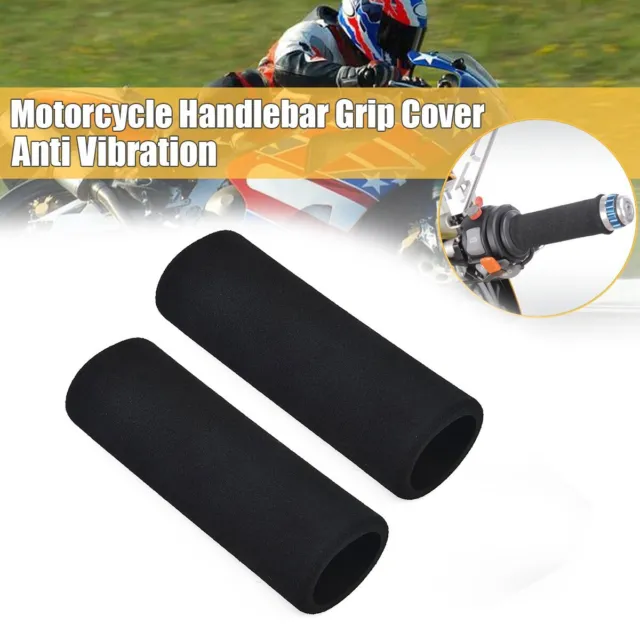 Motorbike  Anti Vibration Handle Bar Foam Comfort Slip Over Grips Black New