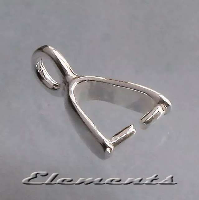 SOLID .925 STERLING SILVER 9MM PENDANT Pinch BAIL WITH RING findings
