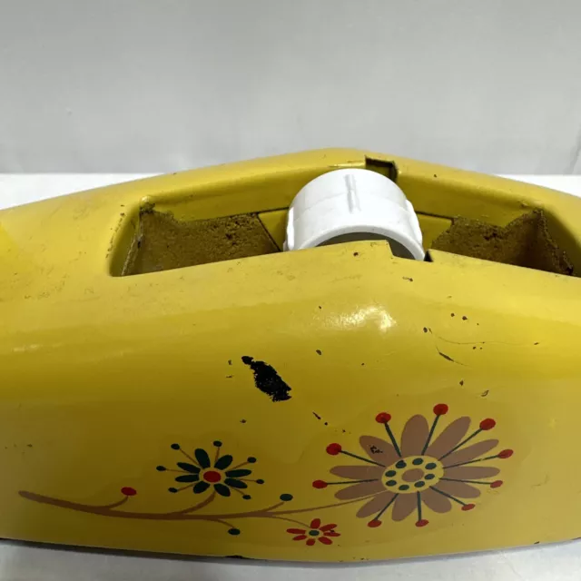 Mid Century Modern Yellow Flower Power Scotch Tape Desk Dispenser - Model C-21 3