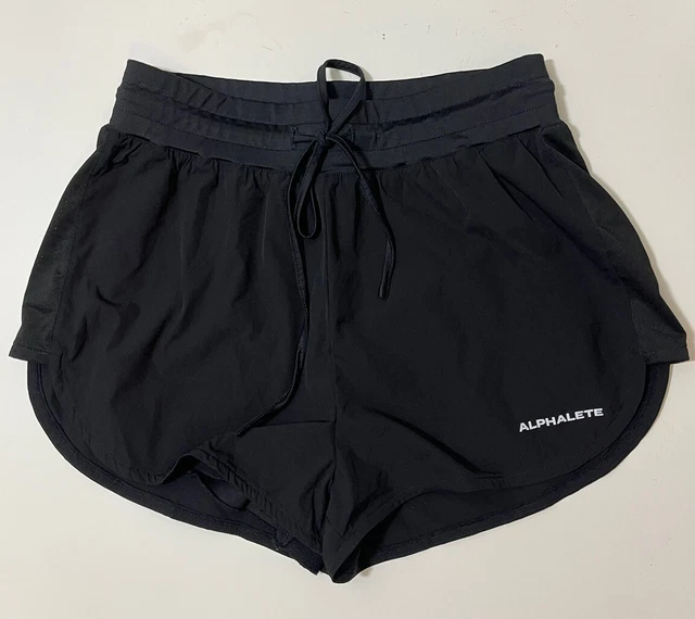Alphalete Womens Running Shorts Black Small
