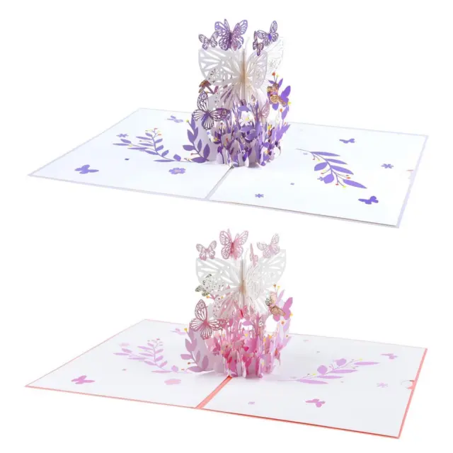 Cartes de vœux en 3D, papillons, fleurs, basketball, carte Pop-Up