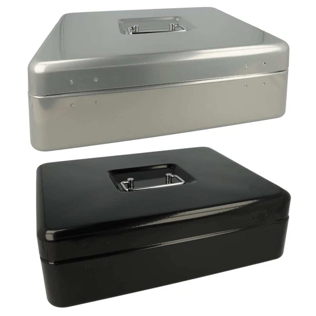 Cassetta per denaro Westcott 301x242x91 mm cassetta per soldi coperchio cassa argento/nero WEST