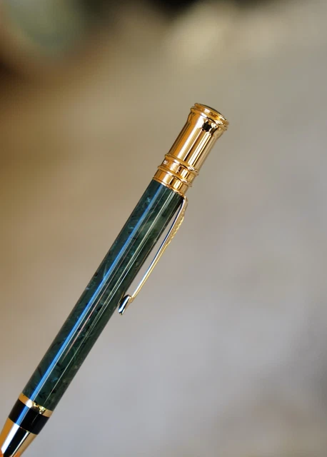 Stylo Porte-mines Parker En Résine Vert Foncé & Noir - Made In USA - Occasion