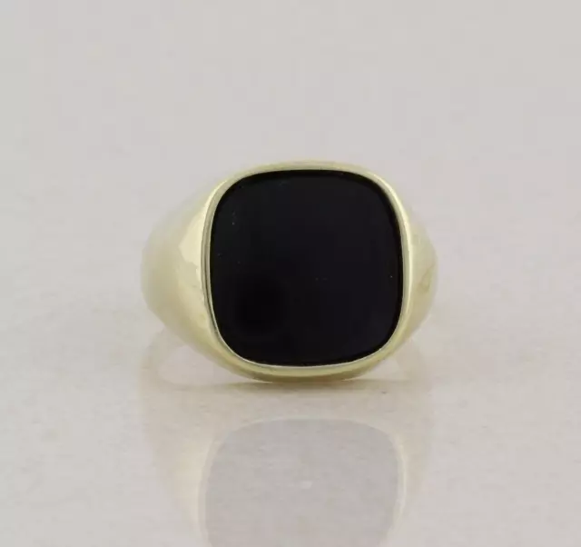 Men's 14k Yellow Gold Onyx Ring Size 10 1/2