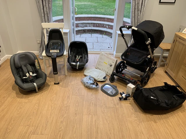 A complete baby or child Travel System from Bugaboo Chameleon Car Seat and Base