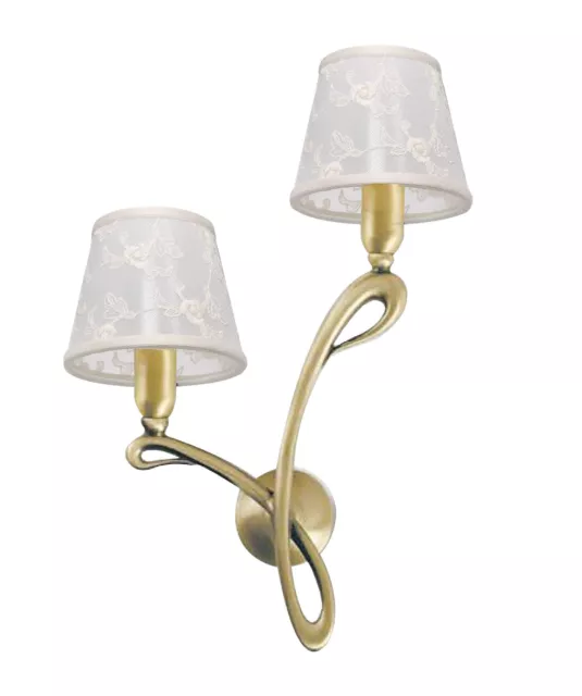 Elegante Wandleuchte Fiocco IN Ottone Bronzo Tessuto Premium Lampada da Parete