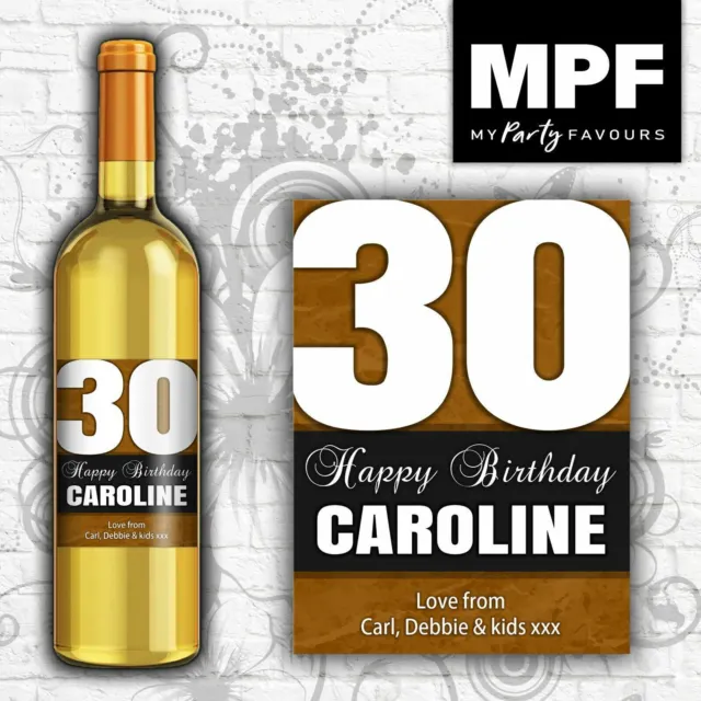 Personalised Birthday Wine Bottle Label - 18th 21st 30th 40th 50th Any Age