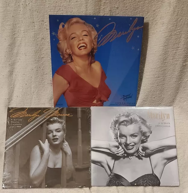 Marilyn Monroe Calendar Lot Of 3 1992, 1999 New Sealed Beautiful Photos!
