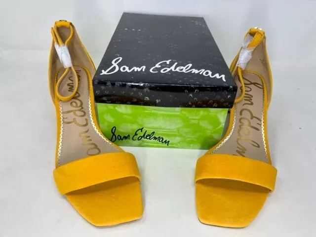 Sam Edelman Gold Leather Ankle Strap Holmes Low Heeled Sandal Womens Size 8M-NIB