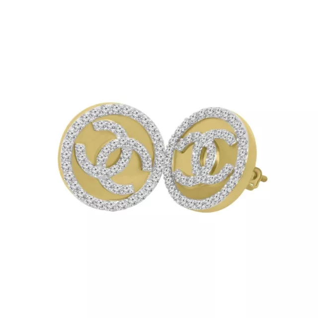 1.50 CT Round Cut Simulated Diamond Women's Stud Earrings14K Yellow Gold Plated