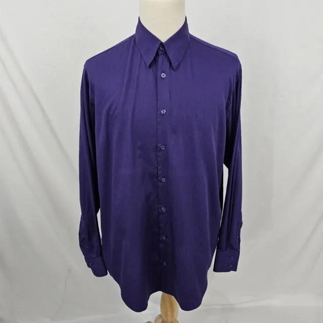 VERSACE CLASSIC V2 Men's Dress Shirt Royal Purple 17 x 36 EUC $34.99 ...
