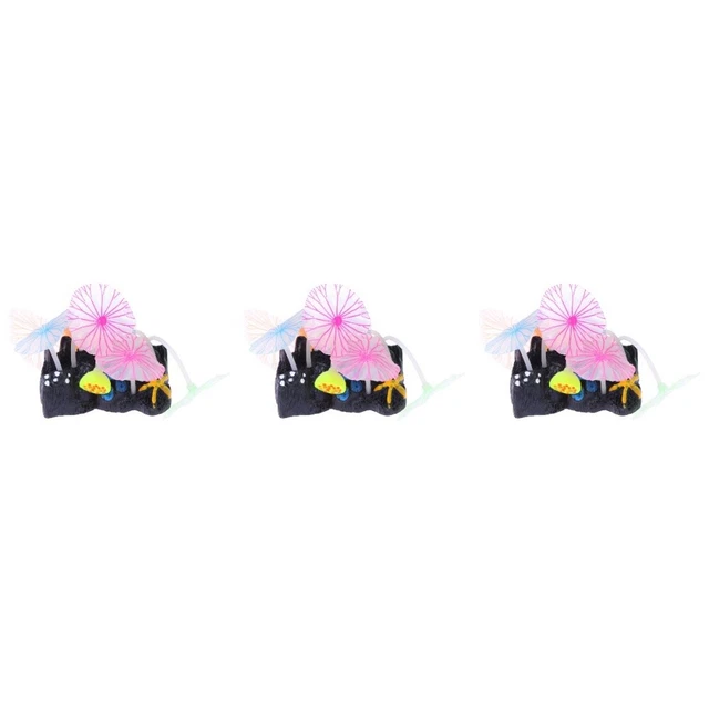 3 stücke stilvolle aquarium ornament pflanzen silikon blatt ask tank