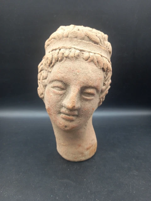 Sculpure Terre Cuite Antiquité Grec Ou Romaine Tete De Femme Buste Hellénistique