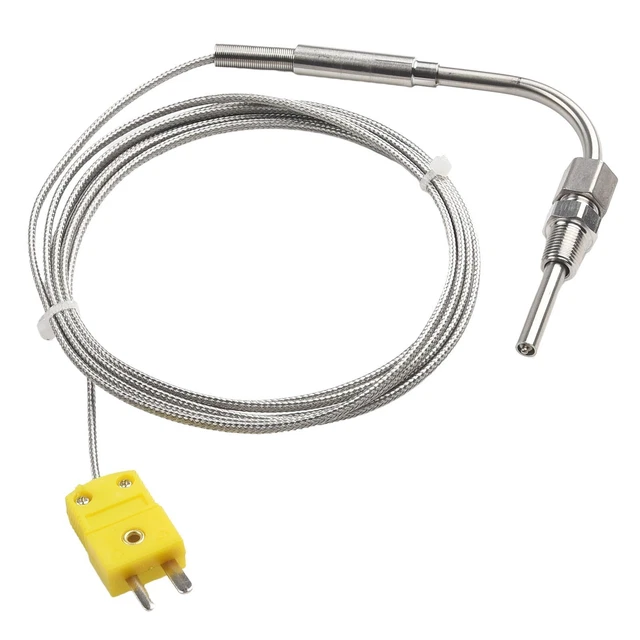 Tiardey Sonde Thermocouple Type K 5M - Transmetteur Température M8, Fil Bouclier Métallique, 0-400°C