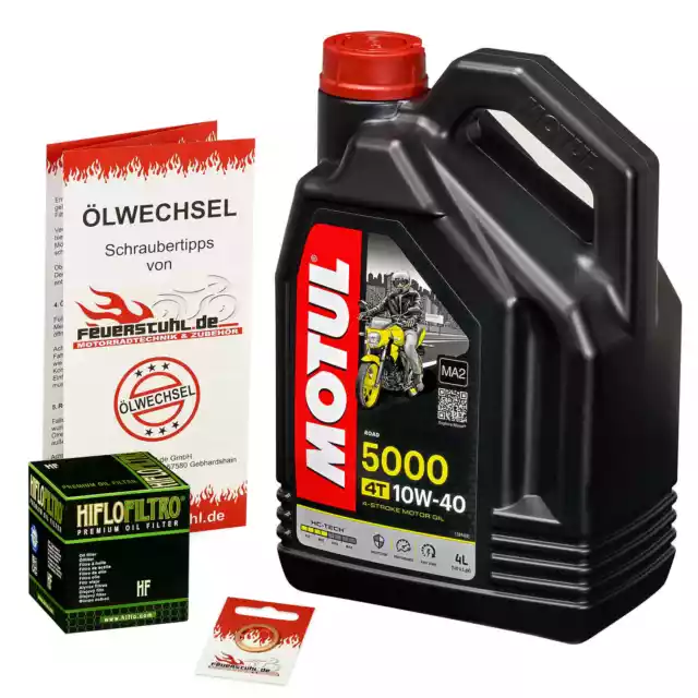 Kawasaki GPZ 500 S, 94-02, EX500D EX500DE, Motul 10w40 Öl, HiFlo Ölfilter Set