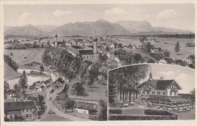 alte AK Beuerberg, Eurasburg bei Bad Tölz, Bahnhof-Restauration um 1950