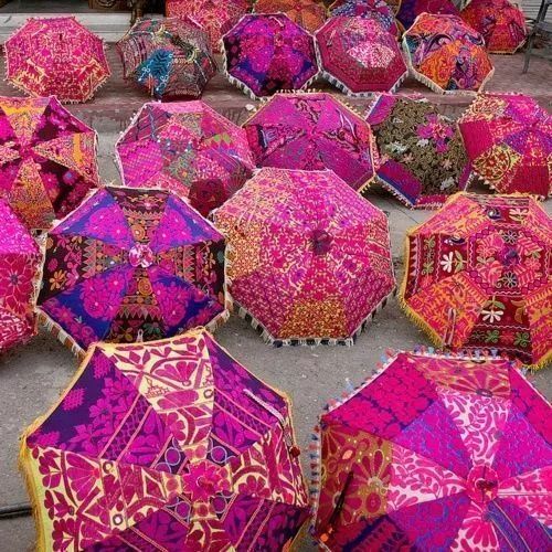 10 Wholesal Lot Vintage Decorative Indian Embroidered Parasol Sun Shade Umbrella 2