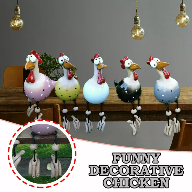 Chicken Garden Statue Chicken Resin Craft Sculpture Ornament Outdoor Decoration 4