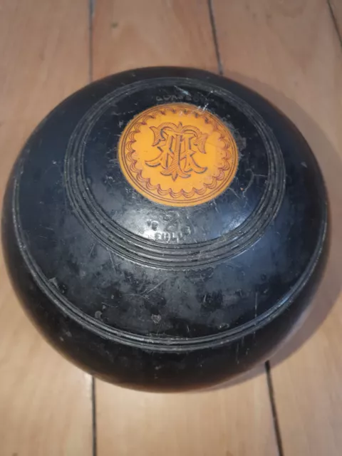 Pair Of Vintage Thomas Taylor, Glasgow Scottish Wooden bowling balls No.2 Bias.