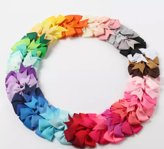 Hair Clip Alligator Baby Toddler Girl Kids Grosgrain Ribbon Bow - New 40 colours