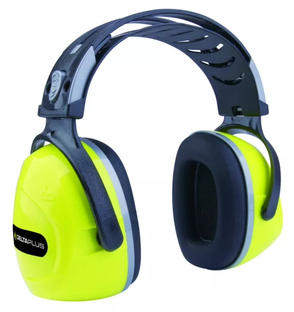 Delta Plus Venitex Interlagos Hi Viz Yellow SNR 30 Ear Defenders Ear Protectors