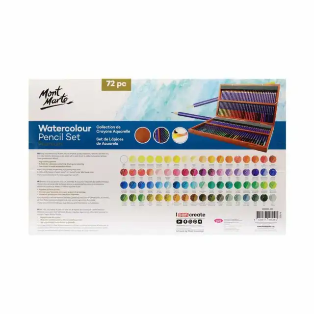 72pc Premium Watercolour Pencil w Box Mont Marte Drawing Watercolour Pencils 2