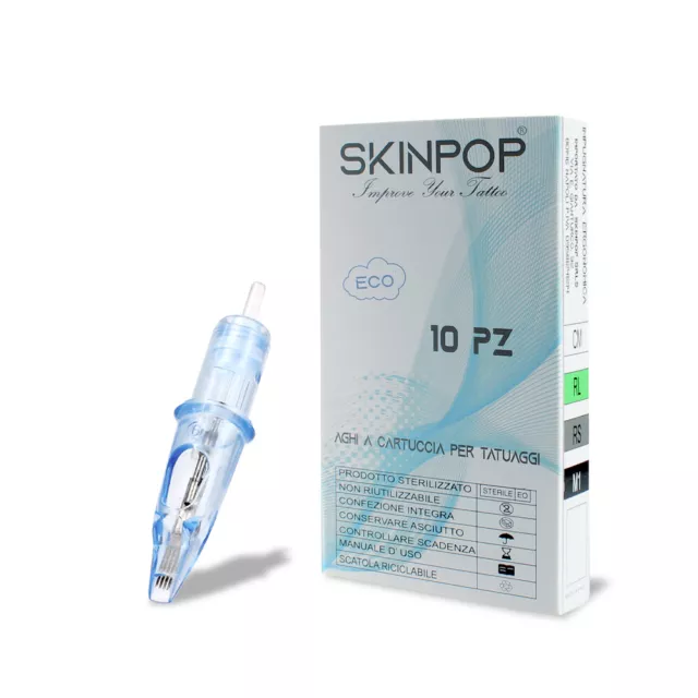 Skinpop Tattoo Needles Cartucce Per Tatuaggi Eco Cartridges Tattoo Rl Rs M1 Cm