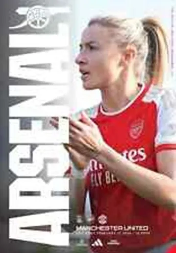 Pre-Order Arsenal v Manchester United Women Programme - 17 February 2024