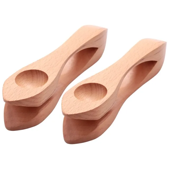 2Pcs Wooden Musical Spoons Folk Percussion Instrument Natural Wood Musical T4Y1