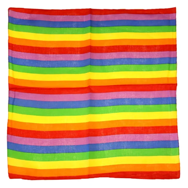 Zac's Alter Ego® Rainbow Stripe Bandana, Hippy Tie Dye Neckerchief 100% Cotton